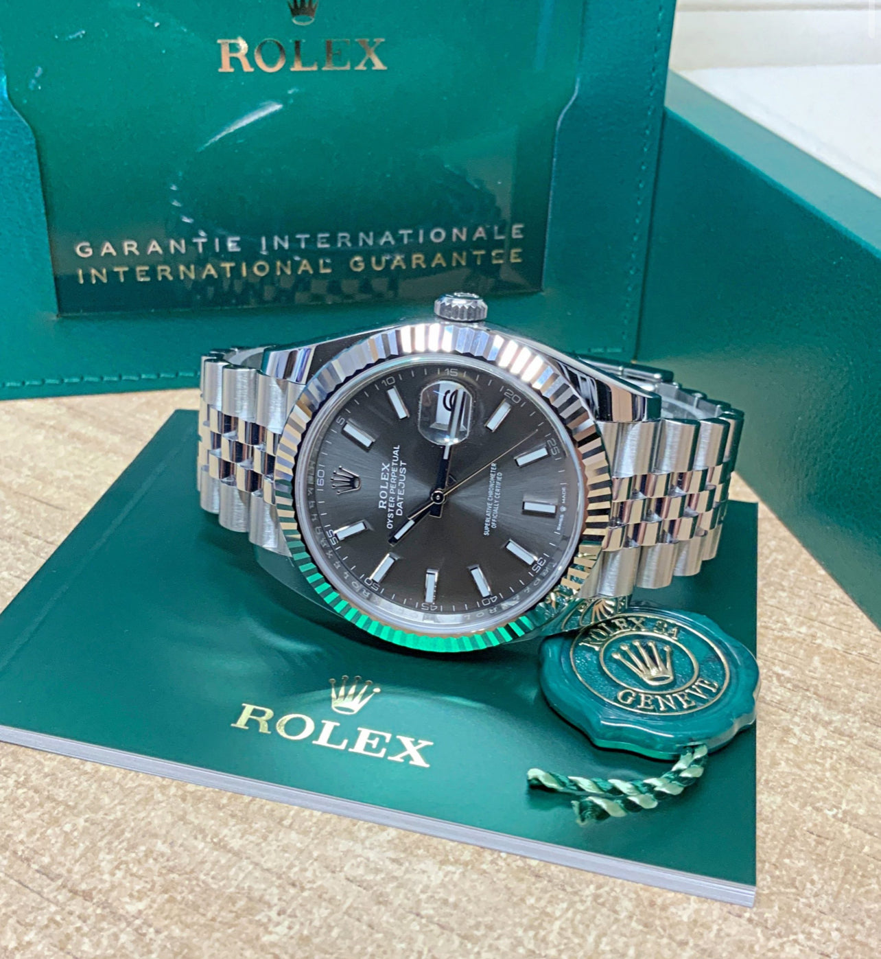 ROLEX DATEJUST JUBILEE GREY RHODIUM