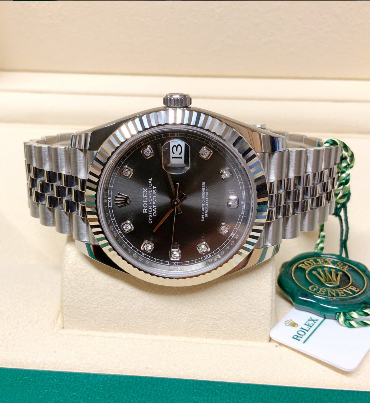 ROLEX DATEJUST JUBILÉE GREY RHODIUM DIAMOND