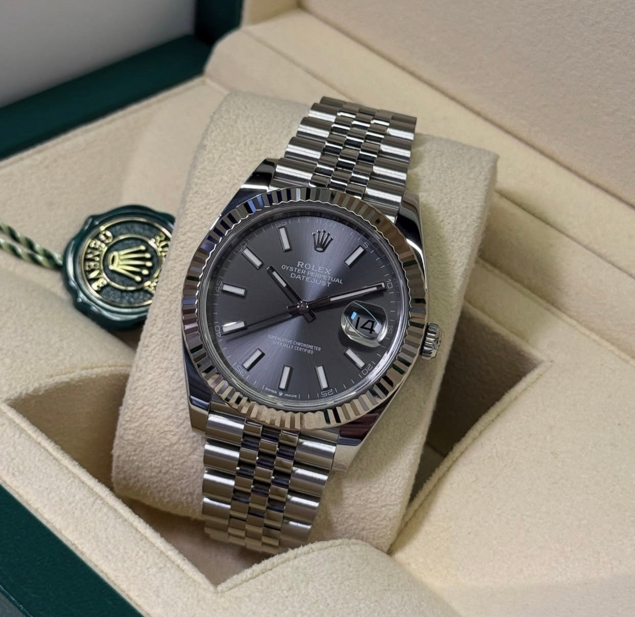 ROLEX DATEJUST JUBILEE GREY RHODIUM