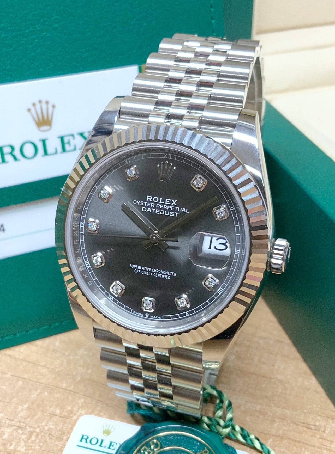 ROLEX DATEJUST JUBILÉE GREY RHODIUM DIAMOND
