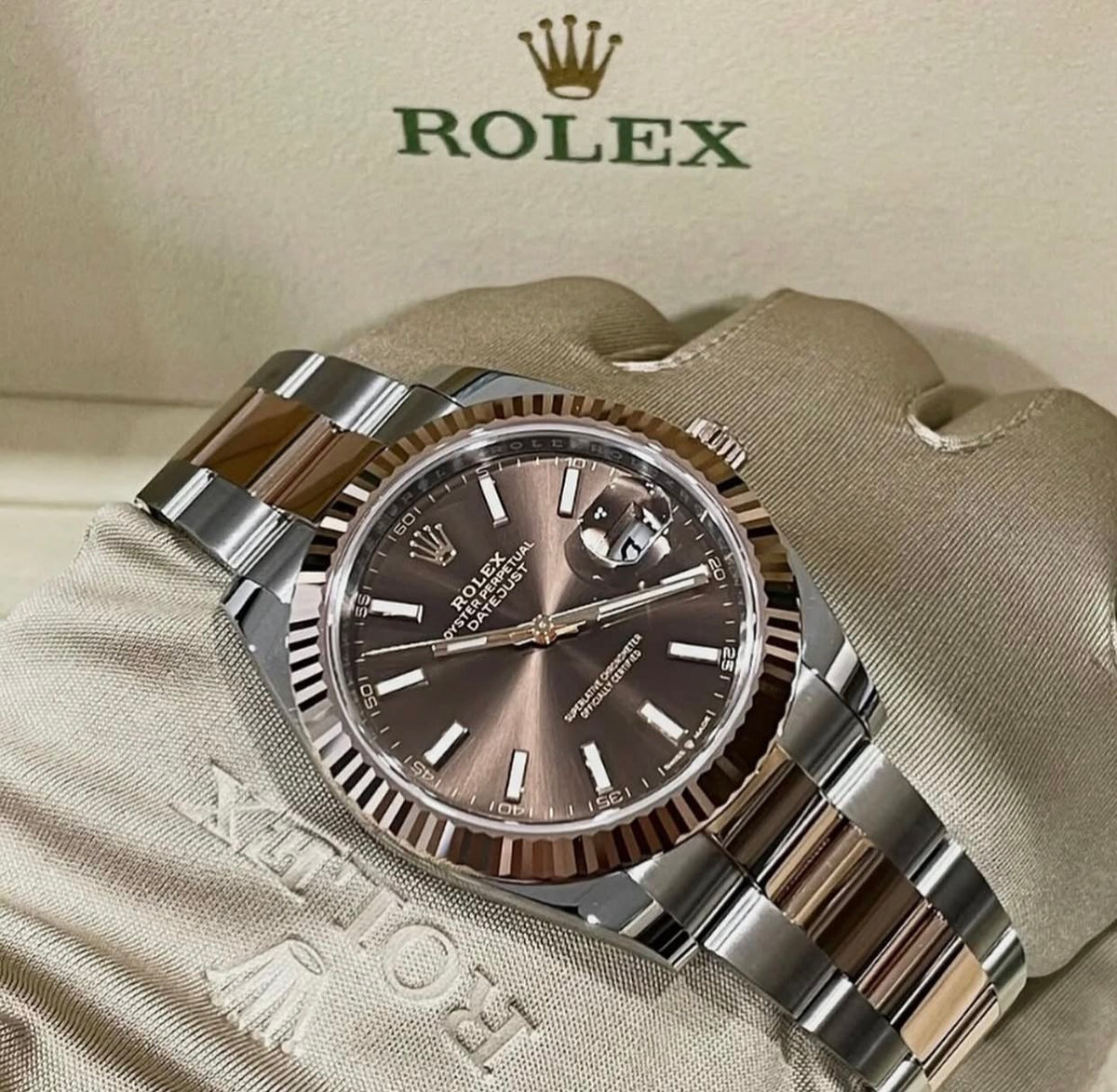 ROLEX DATEJUST OYSTER CHOCOLATE ROSE' GOLD