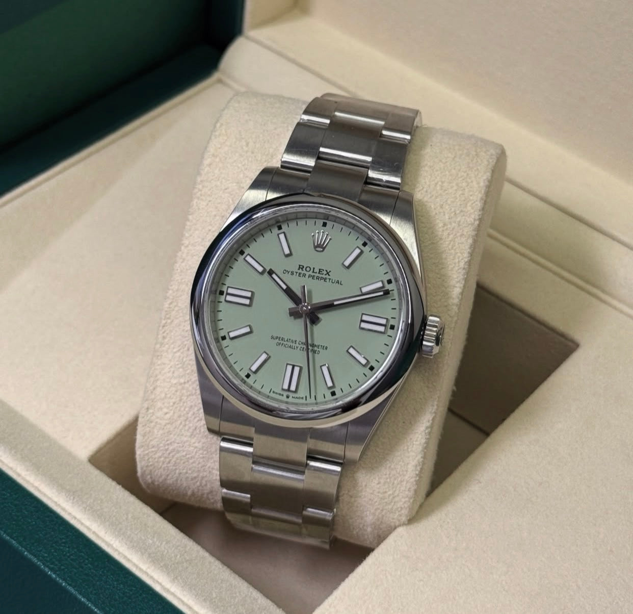 ROLEX OYSTER PERPETUAL PISTACCHIO