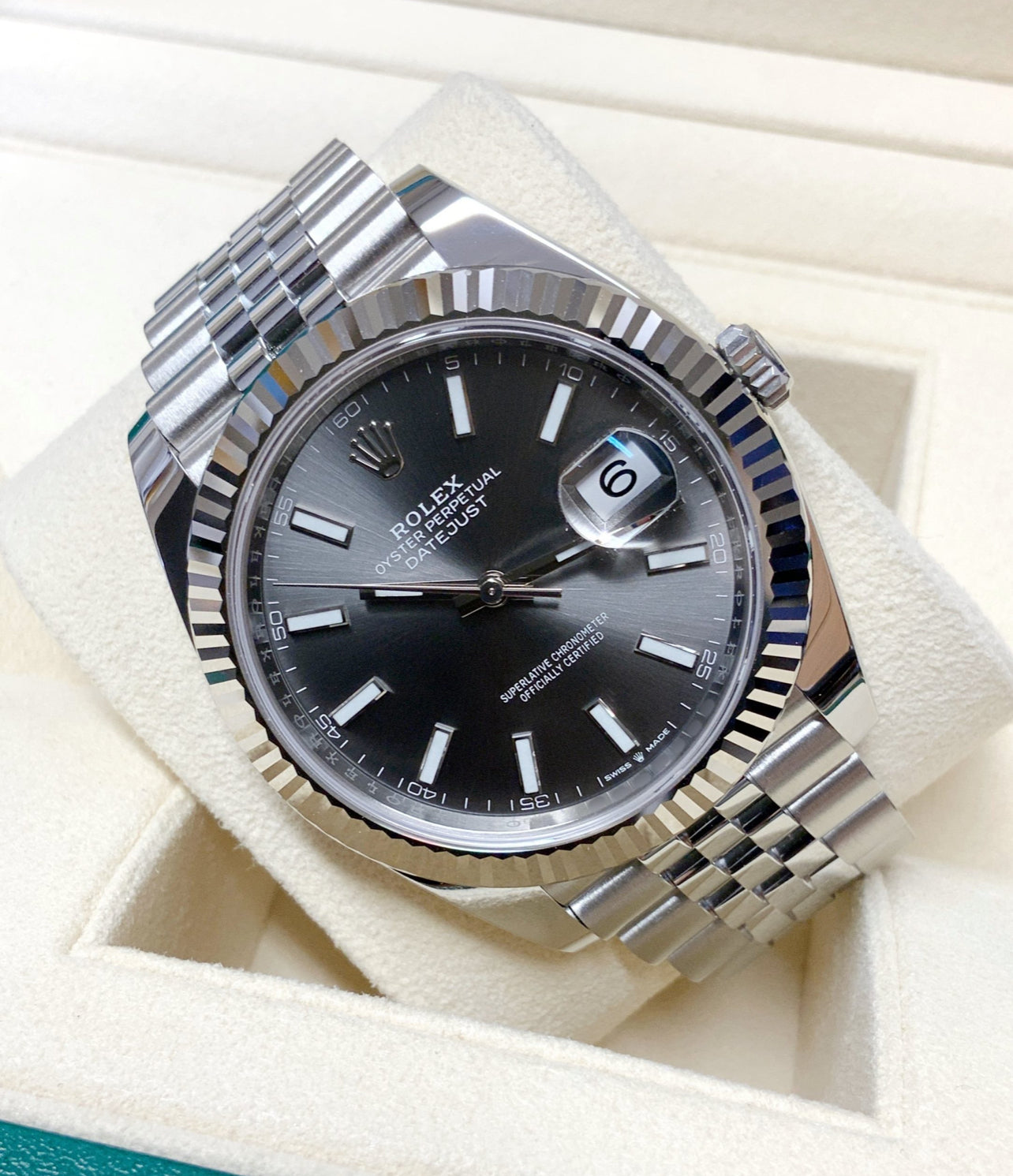 ROLEX DATEJUST JUBILEE GREY RHODIUM