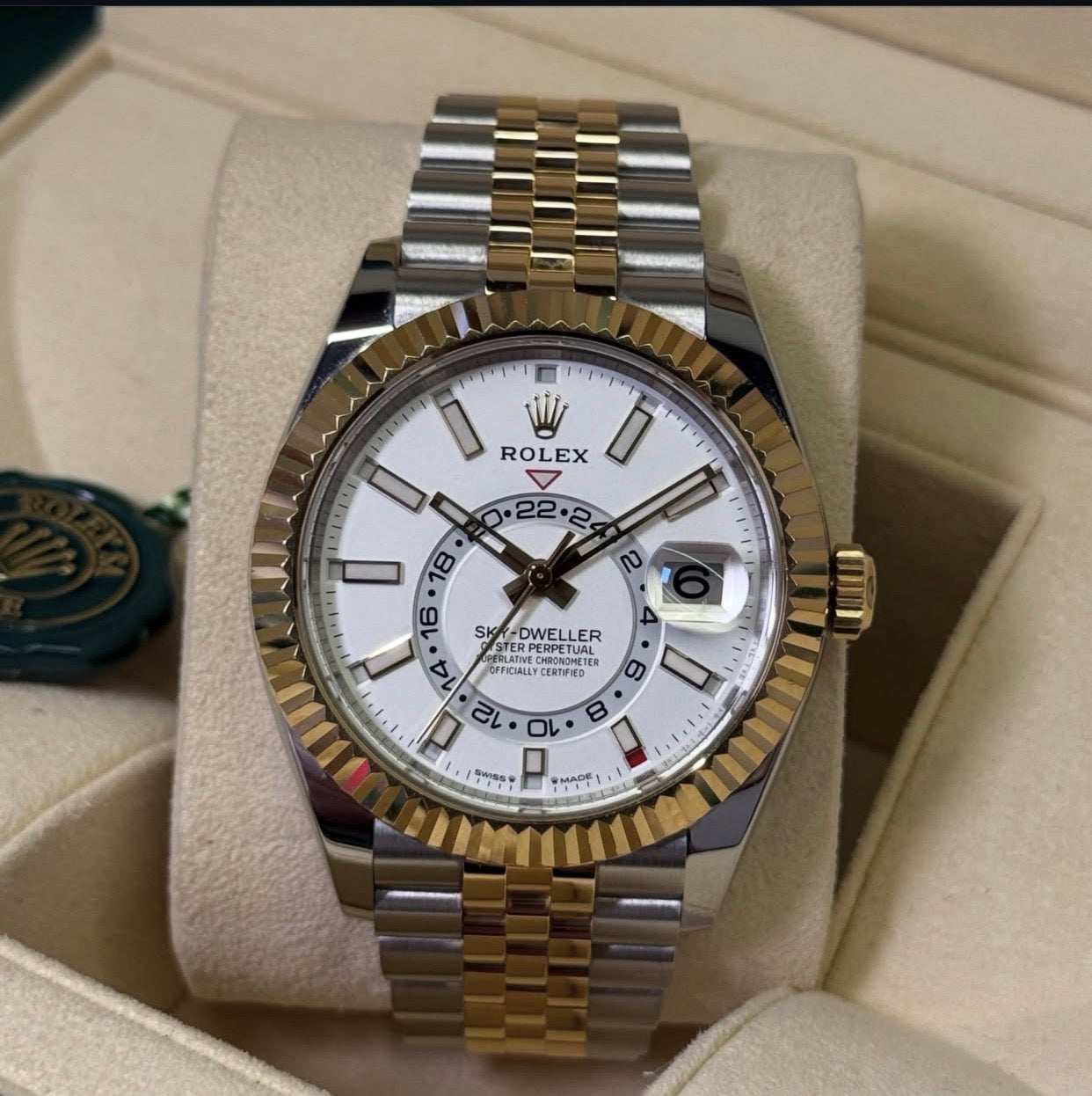 ROLEX SKY-DWELLER ORO ACCIAIO WHITE