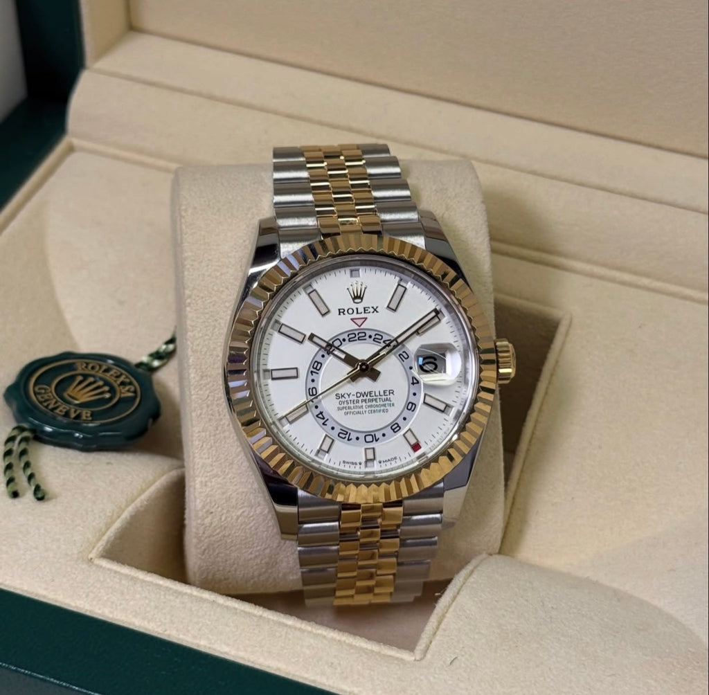 ROLEX SKY-DWELLER ORO ACCIAIO WHITE
