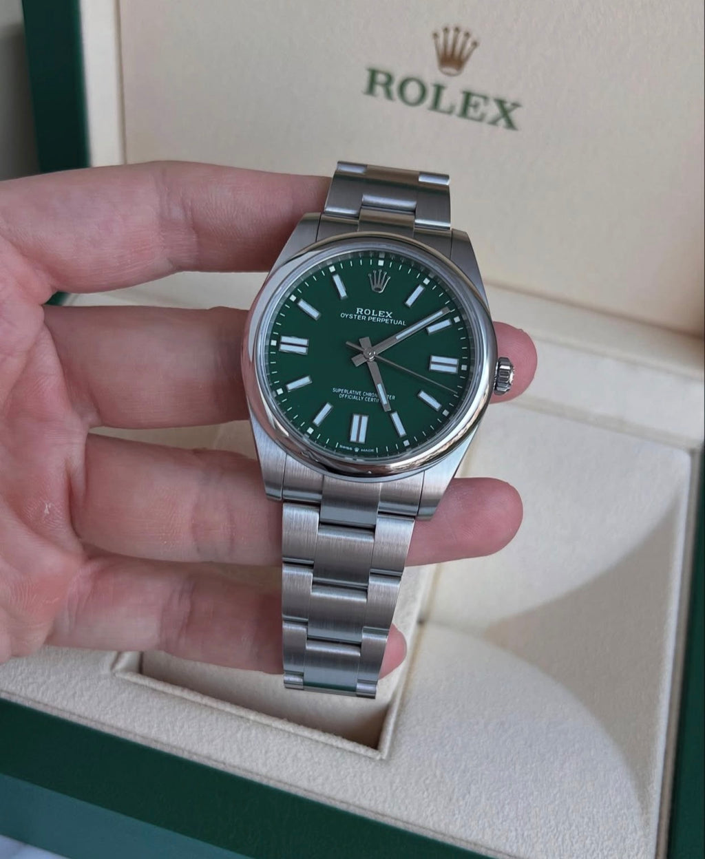 ROLEX OYSTER PERPETUAL GREEN