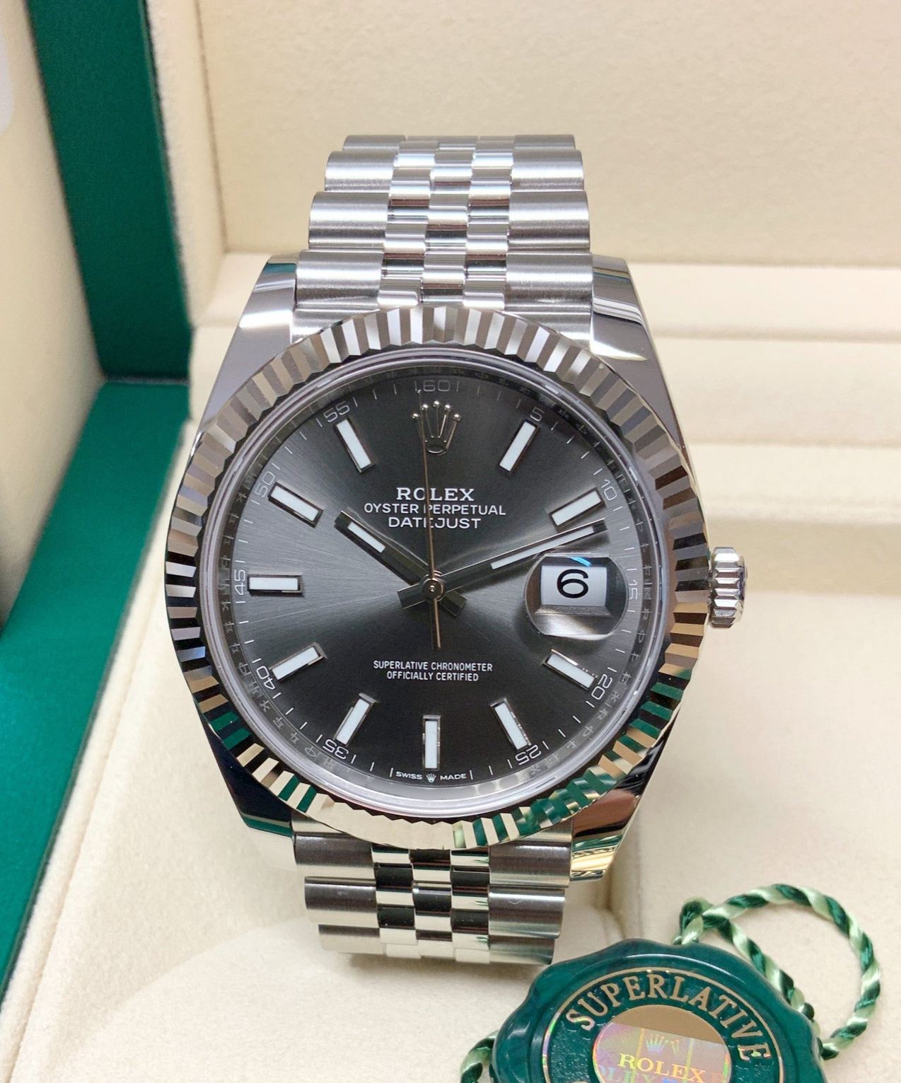 ROLEX DATEJUST JUBILEE GREY RHODIUM