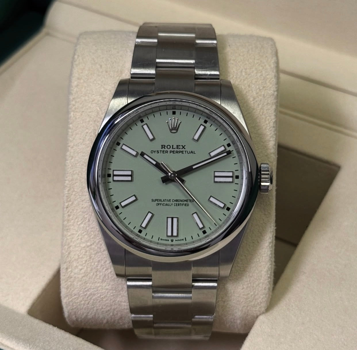 ROLEX OYSTER PERPETUAL PISTACCHIO