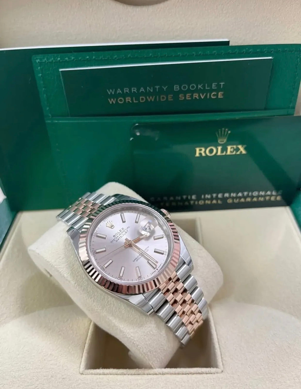ROLEX DATEJUST JUBILEE STEEL & GOLD SILVER DIAL