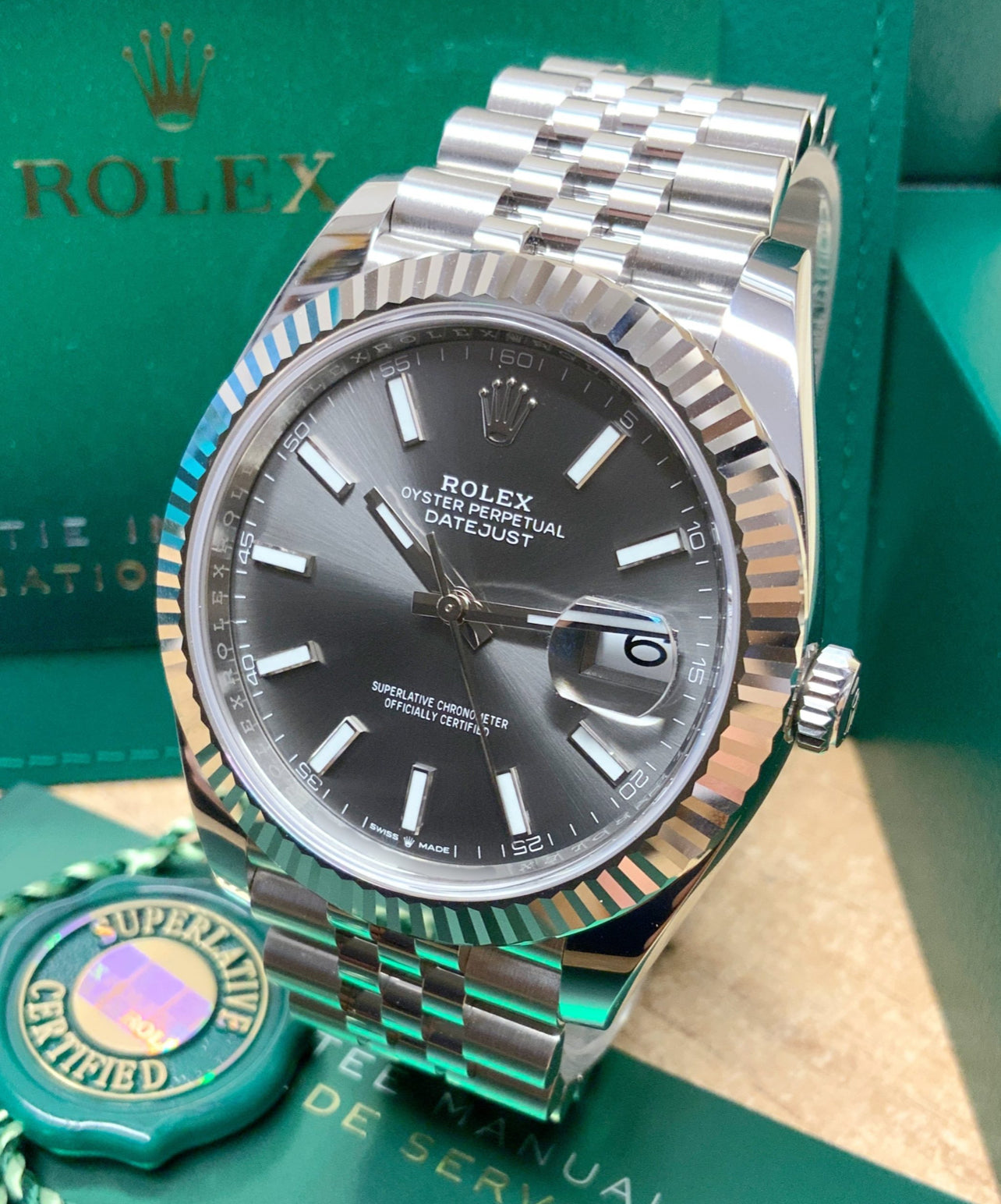 ROLEX DATEJUST JUBILEE GREY RHODIUM