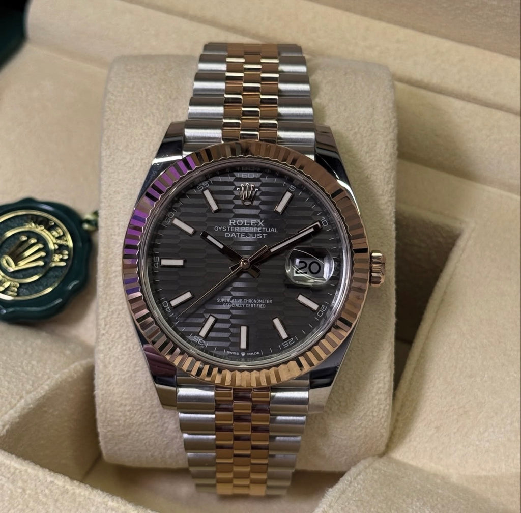 ROLEX DATEJUST JUBILEE SKYLAR GREY ROSE' GOLD