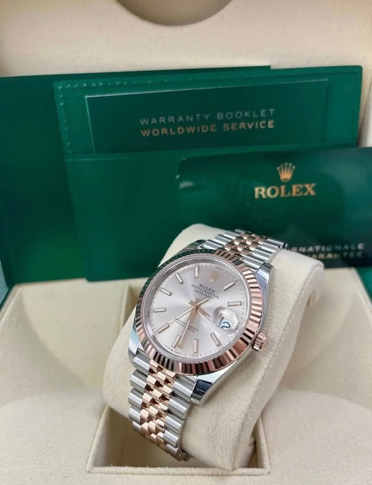 ROLEX DATEJUST JUBILEE STEEL & GOLD SILVER DIAL