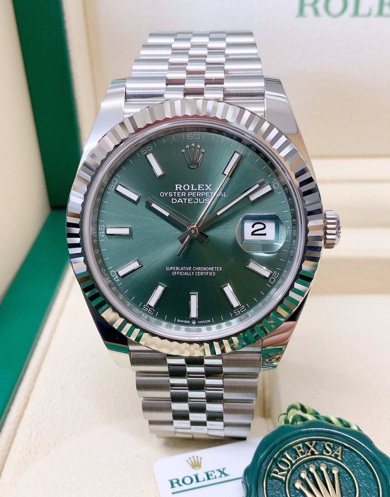 ROLEX DATEJUST JUBILÉE MINT GREEN