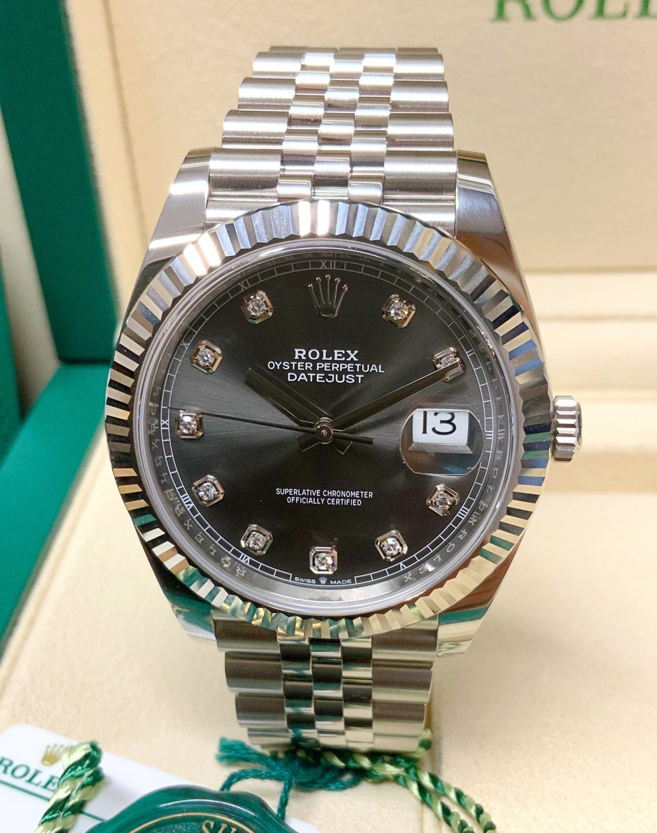 ROLEX DATEJUST JUBILÉE GREY RHODIUM DIAMOND