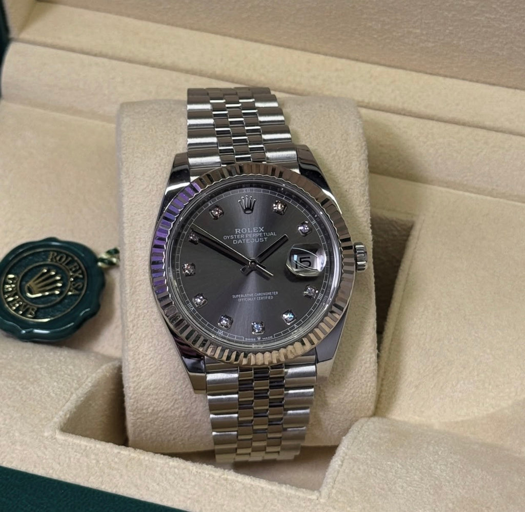 ROLEX DATEJUST JUBILÉE GREY RHODIUM DIAMOND